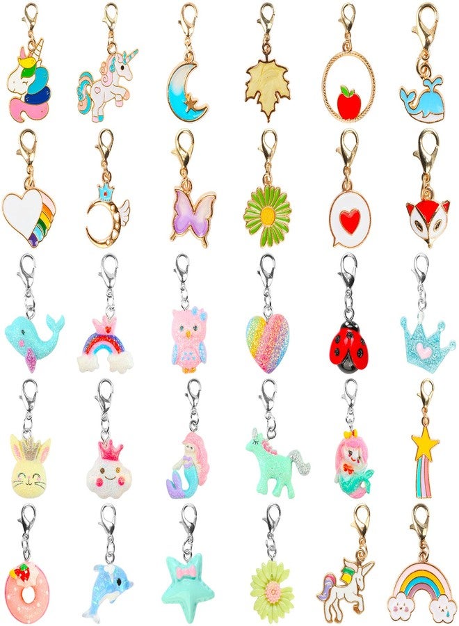 SOTOGO 55 Pieces Girls Bracelets Set Colorful Bracelets Princess Rainbow Unicorn Bracelet Charm Beaded Dress up Party Favors Bracelet for Kids Girls - Image 3